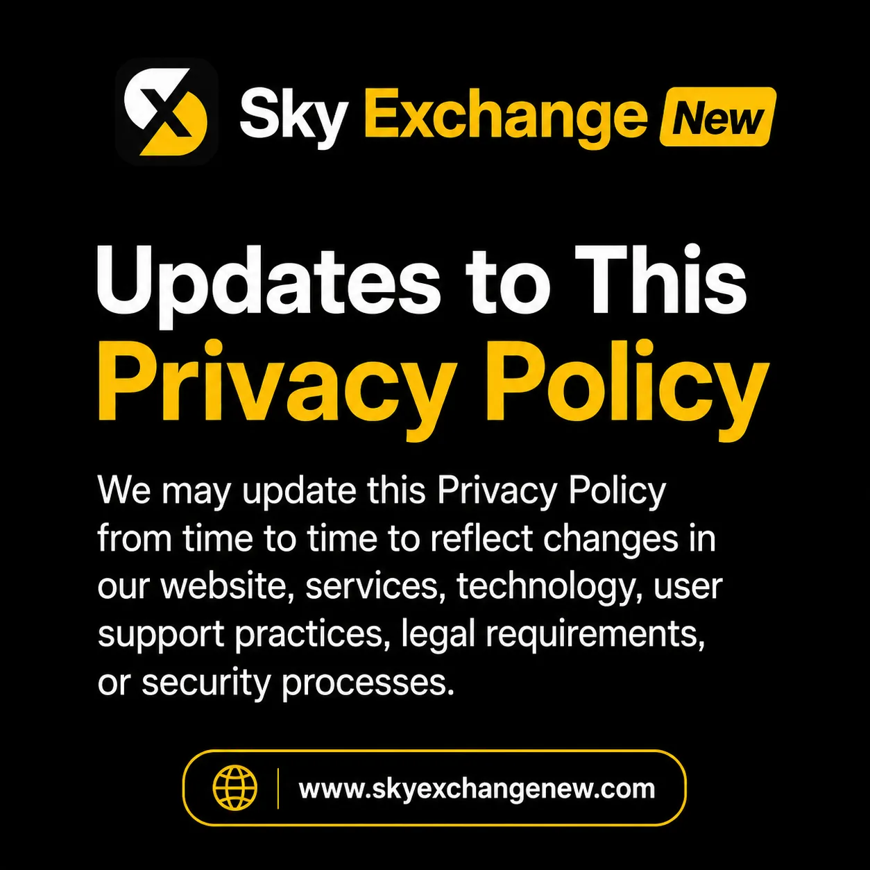 Sky Exchange New Privacy Policy